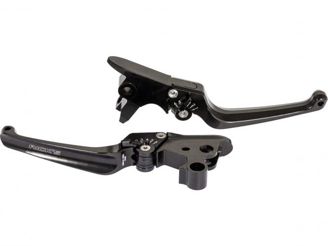Ricks Motorcycles Classic Brake And Clutch Lever Kit in Black Anodized Finish For 1996-2014 Softail, 1996-2017 Dyna, 1996-2003 Sportster & 1996-2007 Touring Models (87-1010000-B)