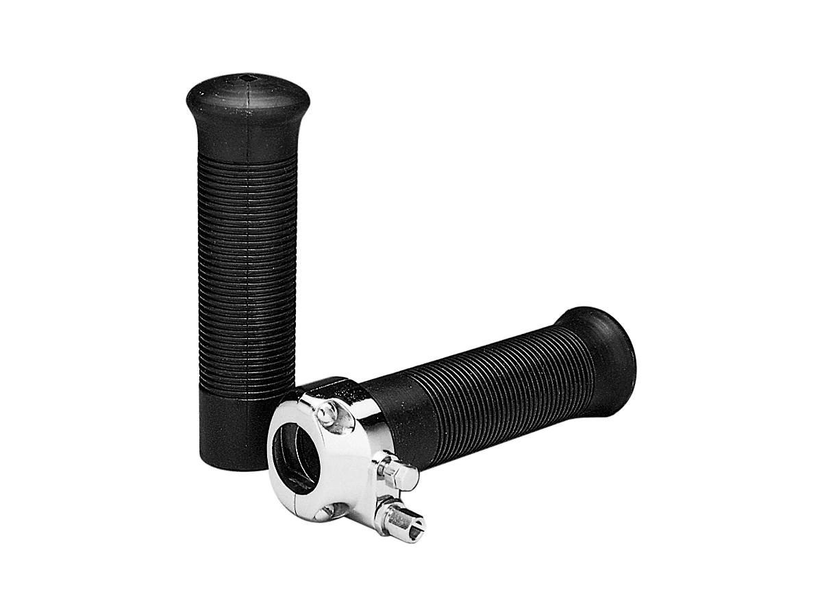 Custom Chrome Europe Rubber Grips with Throttle Clamp Throttle Grip