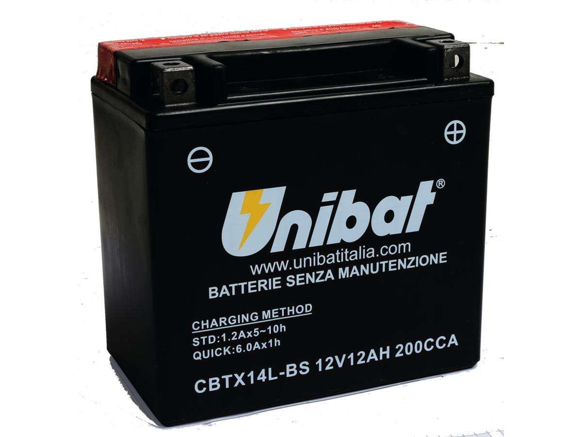 Custom Chrome Europe  Maintance Free Series CBTX14L-BS Battery Dry Battery  with Acid Pack AGM, 200 A, 12.0 Ah
