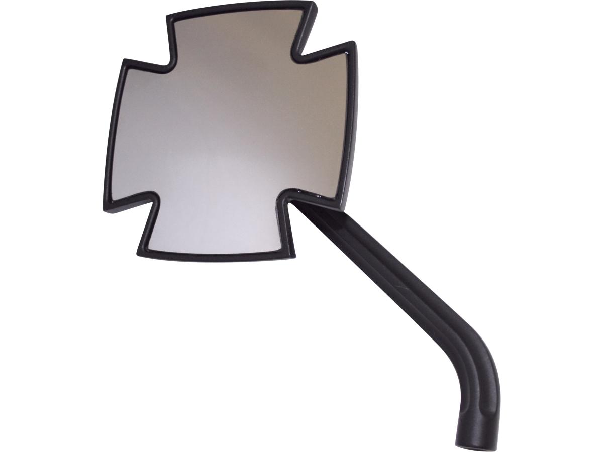 Custom Chrome Europe Iron Cross Mirror Black, Anodized