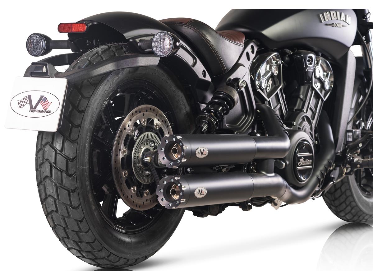 V-Performance Auspuff Twin Slip-On, Euro 5, Chrom - Indian Scout